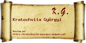Kratochvila Györgyi névjegykártya